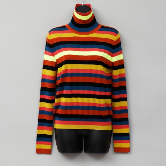 NWT Paul Smith Multicolor Stripe Turtleneck Sweater - Picture 3 of 4